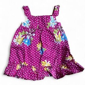 Baby girl Youngland pink yellow blue floral baby dress Size: 12 months